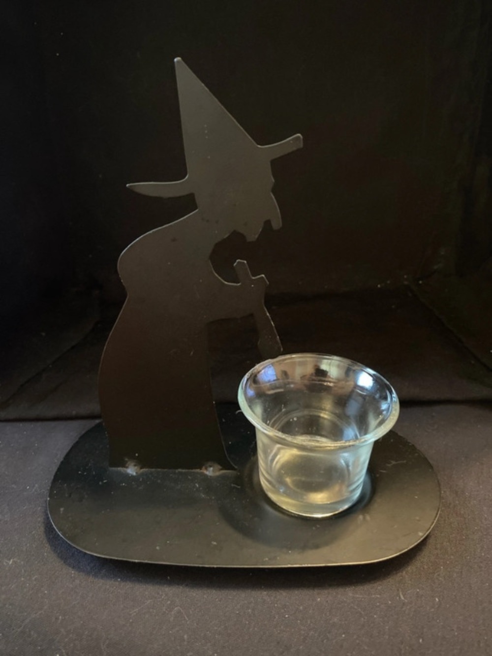 Metal Witch Silhouette tealight candle holder Halloween Decor